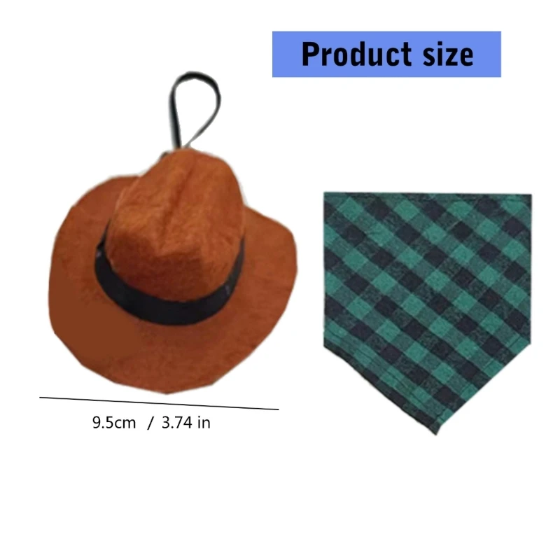 Cowboy Hat Hamster Bandana Triangular Collar Scarf Kerchief Pet Neckerchief Supply Triangular Scarf Party Supplies