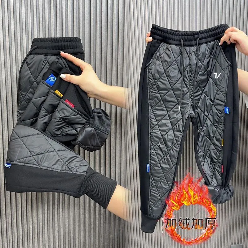 Winter Golf Wear Women Korean Golf Pants Fashion Splicing Together Casual Pants Keep Warm Cotton Women Clothes명품