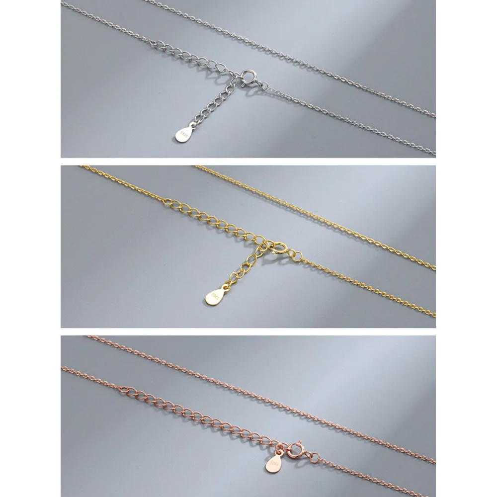 Collana in argento sterling S per donna senza ciondolo, semplice scatola singola fai da te versatile catena per clavicola, lusso leggero_voghion.com