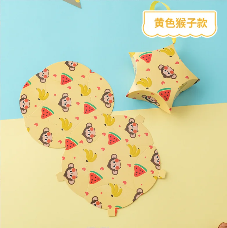 10Pcs Cartoon Animal Candy Box Jungle Cat Biscuit Packing Box Kids Wedding Birthday Party Decorations