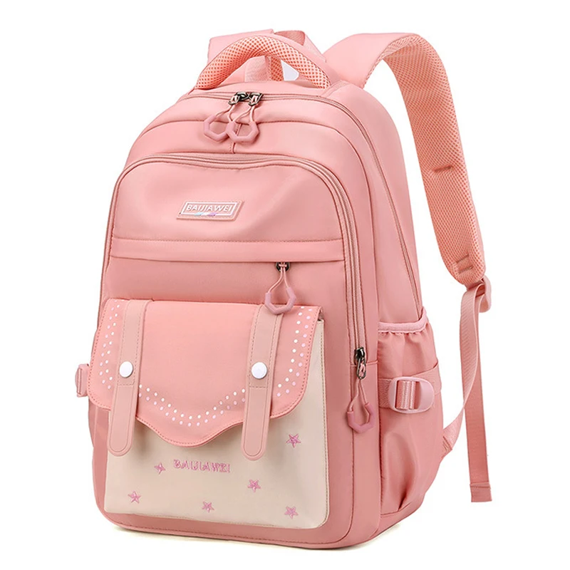 Girls' School Backpack Korean Style For Girls Waterproof Nylon Fabric
