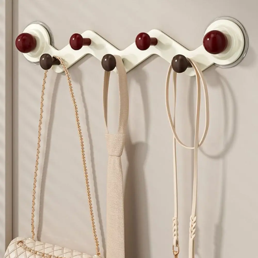 Row Hook Rustproof Suction Cup Hooks Powerful Suction Waterproof Coat Storage Hooks Portable Plastic Clothes Hook Shower