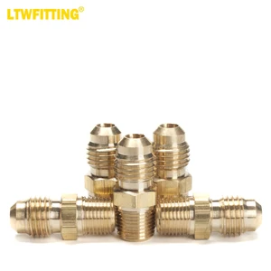 LTWFITTING Brass Flare 1/4" OD x 1/8" Male NPT Connector Tube Fitting(pack of 5)