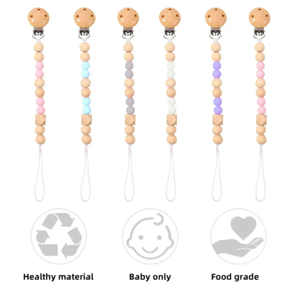 1pcs Personalized Handmade Pacifier Clip Baby Silicone Pacifier Anti-Drop Chain Food Grade Silicone Teething Toys Molar Gift