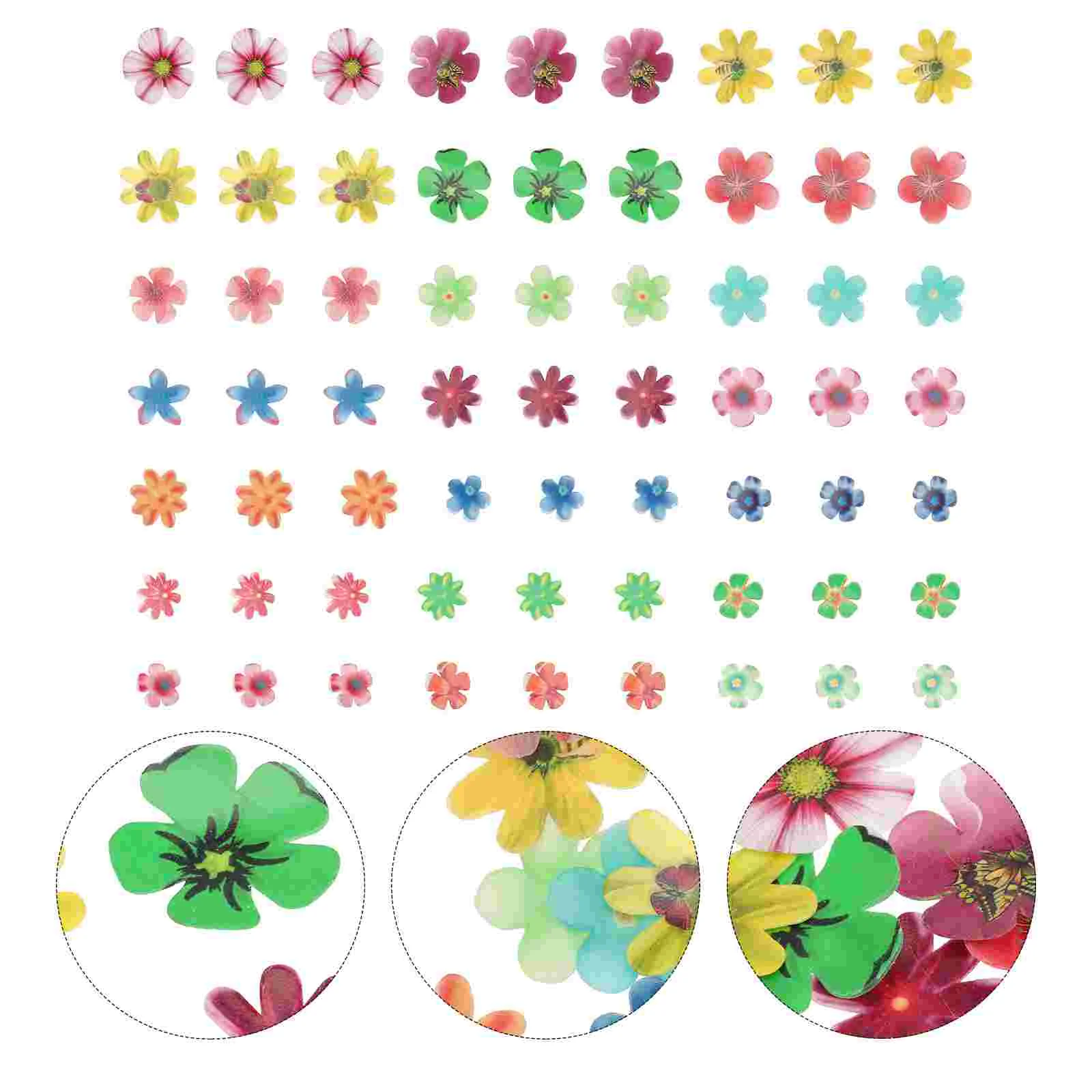 

180pcs Edible Flowers Cupcake Toppers Flower Cake Decor for Birthday Wedding