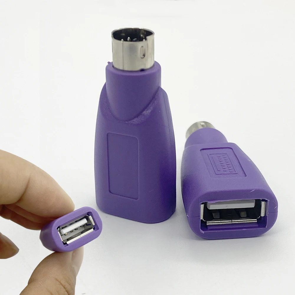 1/2/5Pcs Purpler Ps2 6Pin Mini Din Maschio A Usb Femmina Jack Converter Adattatore Per Computer Tastiera Mouse Ps-2 Spina A Connettore Usb
