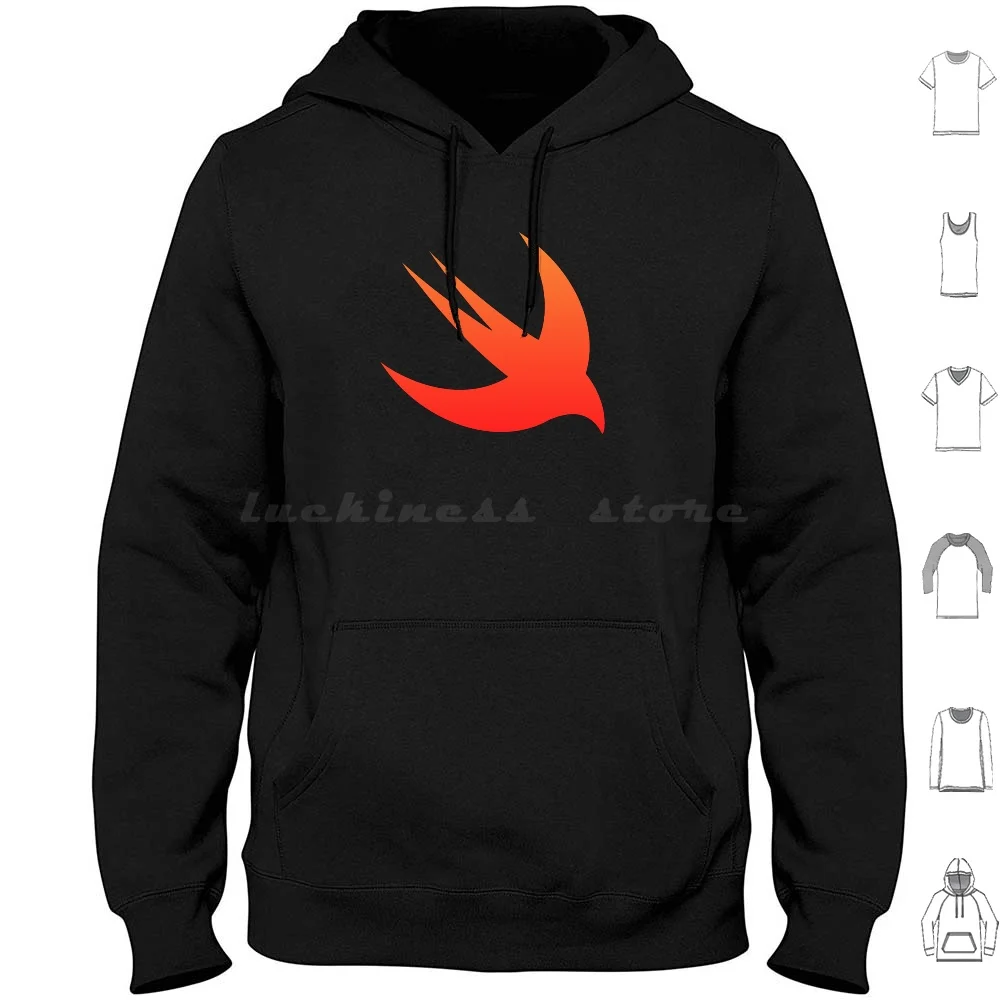Толстовка Swift с длинным рукавом, хлопок, для Ios телефонов Imac Iwatch, платформа разработчика, разработка языка, логотип, Магазин приложений Swifty