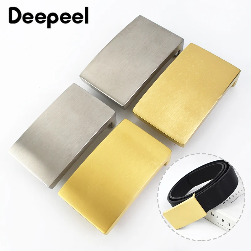 

1Pc Deepeel 33/38mm Men's Belt Buckle Without Strap Stainless Steel Belts Smooth Buckles Plate Waistband Body Pants Accessories