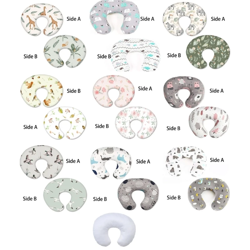 

Removable Nursing Pillow Cover Newborn Bedding U-Shape Nursing Pillow Cartoon Print Breastfeeding Pillow Slipcover Only
