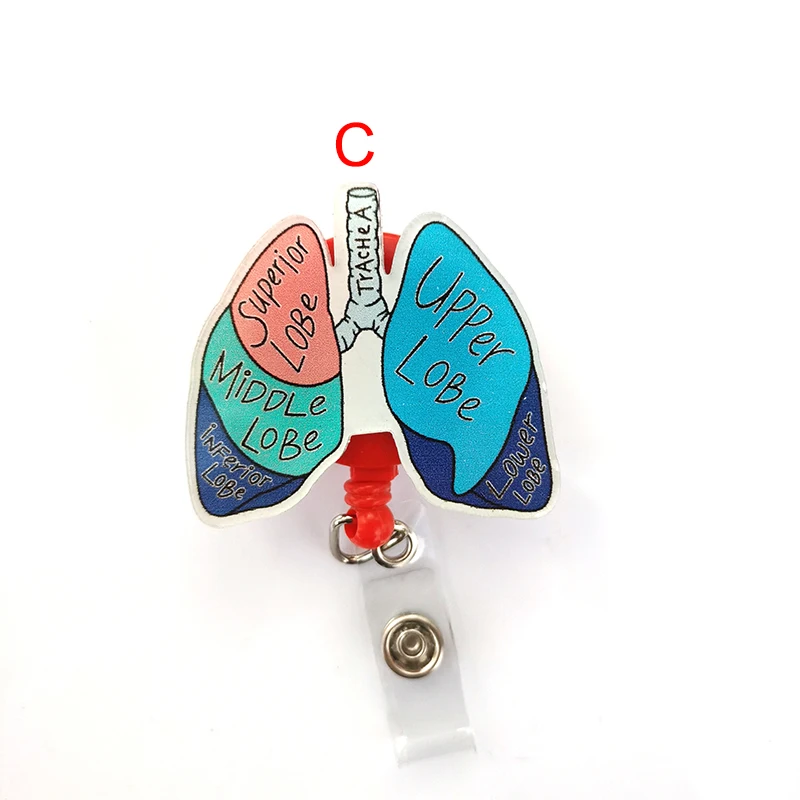 New Respiratory Therapist Diagram Retractable Badge Reel Lungs