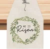 Easter He Is Risen Linen Table Runner Wedding Decoration Spring Dining   Farmhouse Theme Gathering Party 1