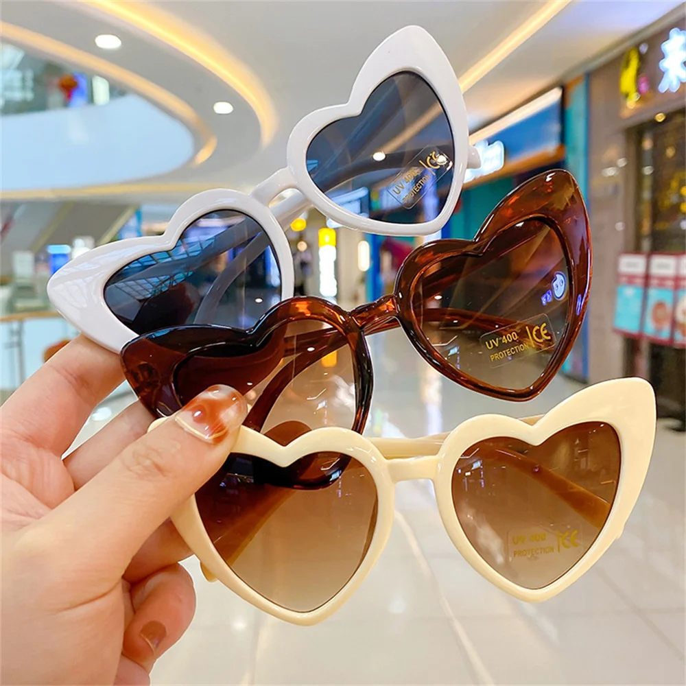 

Fashion Heart Kids Sunglasses Big Frame Glitter Pink Summer Sun Shades Glasse Eyewear Accessories s Outdoor Eyeglasses Uv400