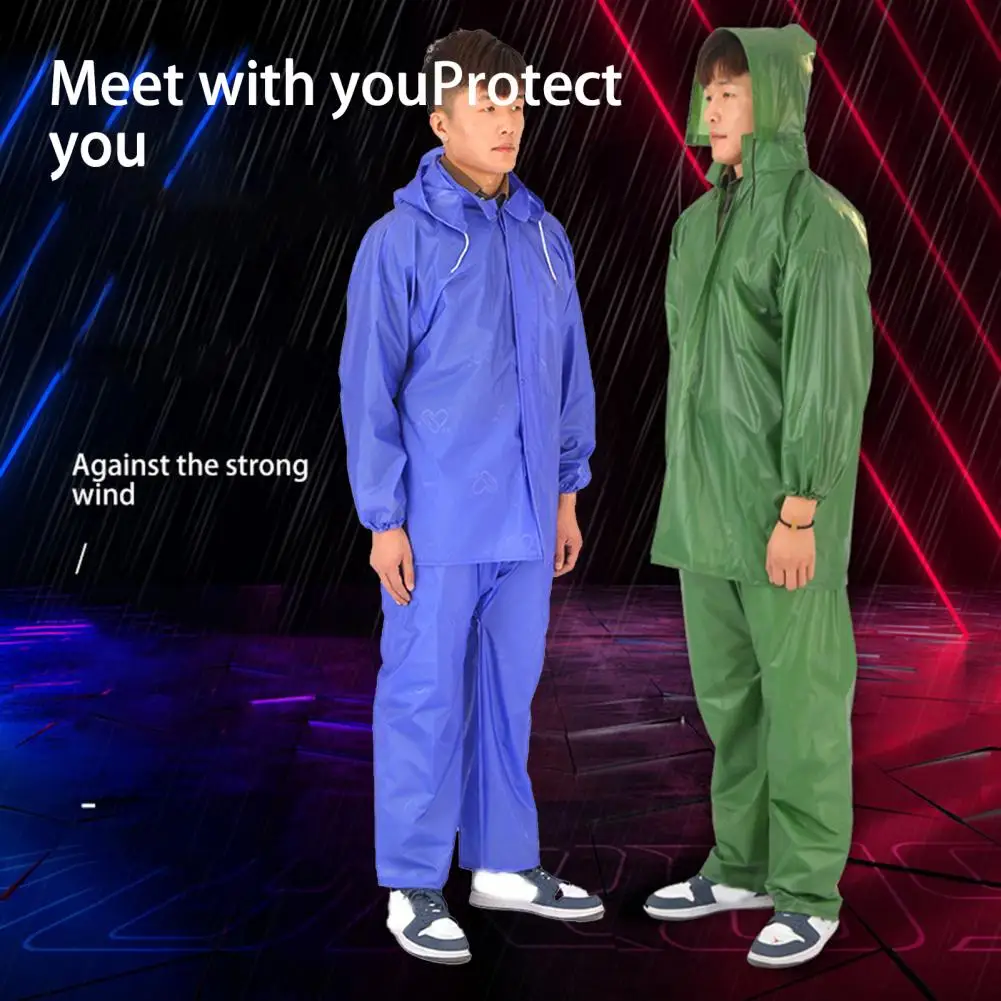 Raincoat Pants Set Water Repellent Rainwear Set Buttons Outdoor Working Reliable Leakproof Hiking Travel Rainwear