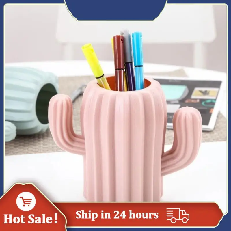 

Creative Student Pen Holder Stationery Desktop Cactus Desk Multifunction Storage Box PE Pen Container Brush Pot Office Supplies