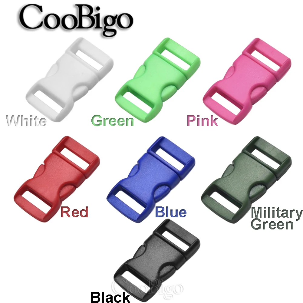 10pcs 3/8 Mini Side Release Buckle Bracelet Paracord Clips Backpack Strap  Webbing Dog Collar DIY Accessiores Colorful Plastic