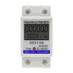 LCD Digital Display Single Phase Energy Meter - 230V AC, 60A, Electric DIN Rail Mount (KWH Meter 80A)