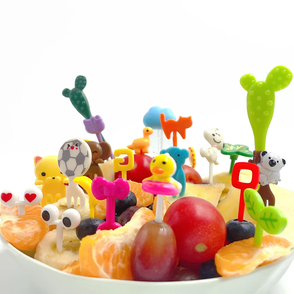 8pcs Animal Fruit Fork Set Cartoon Mini Kids Snack Cake Dessert Stick - View #4