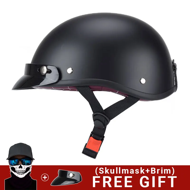 daytona helmets motorcycle half helmet Daytona Helmets Motorcycle Half Helmet Skull Cap New Dull Black Size M - No  Box