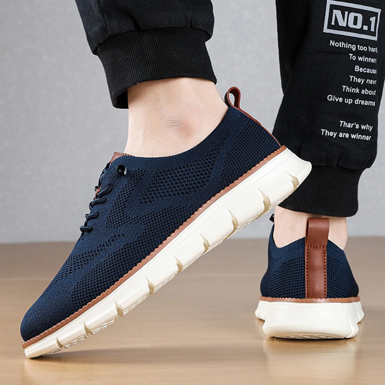 Mens Wearbreeze Shoes Walking Ultra Comfortable Breeze Shoes For Men Non Slip Mesh Breathable hole Dress Sneakers Business