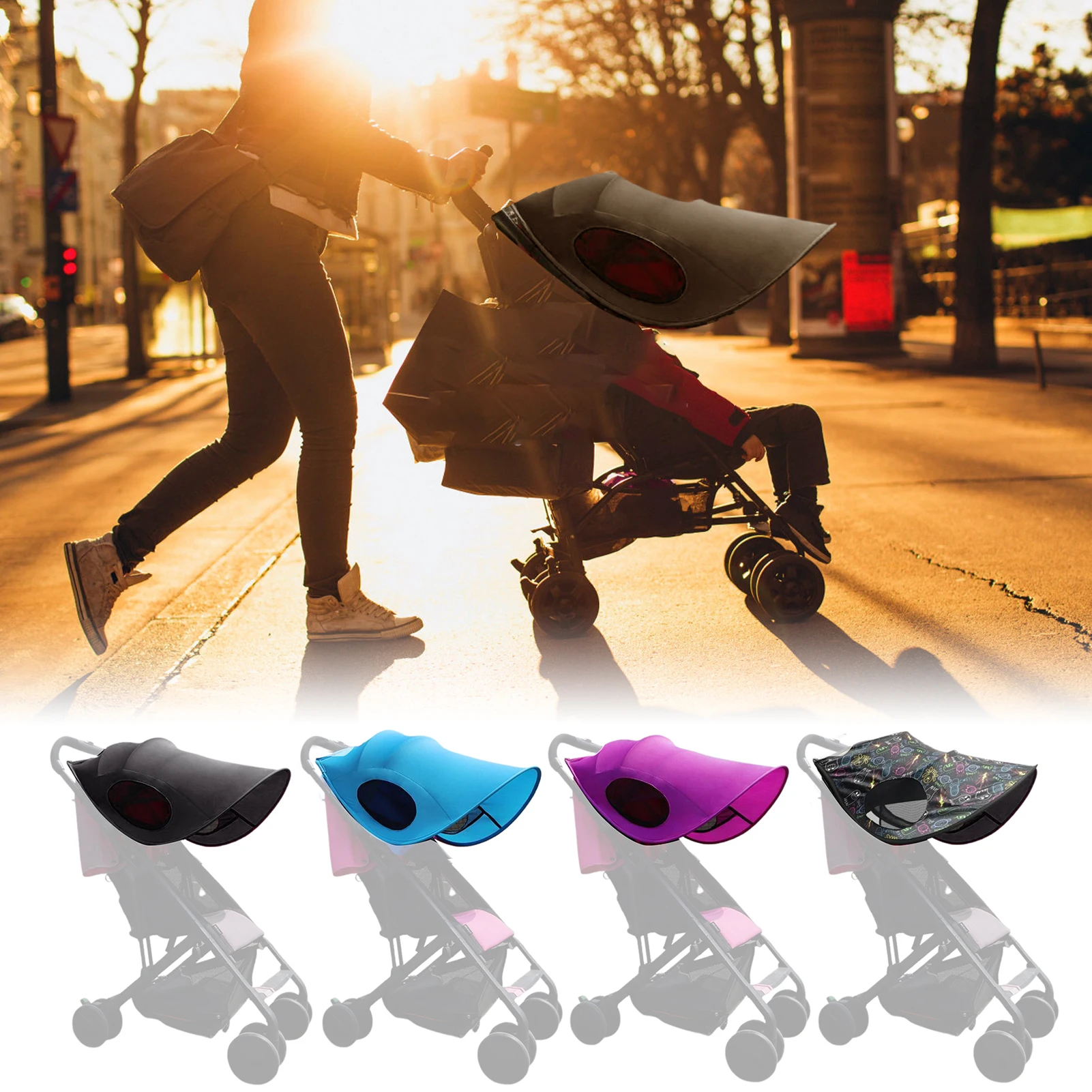 Baby Stroller Accessories UV Protection Breathable Blackout Sunshade