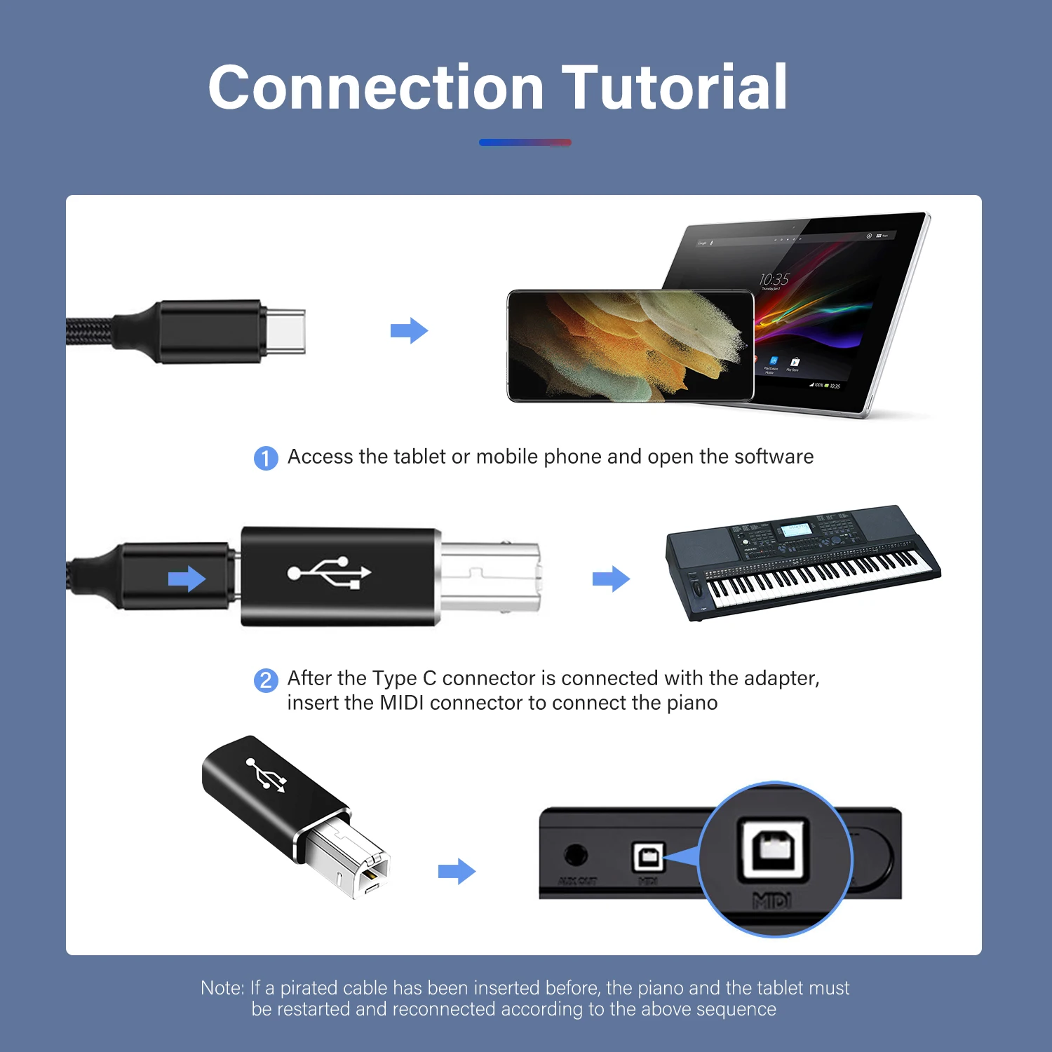 USB Type C Female to USB B Male Adapter for Data Transfer and Converter Applications