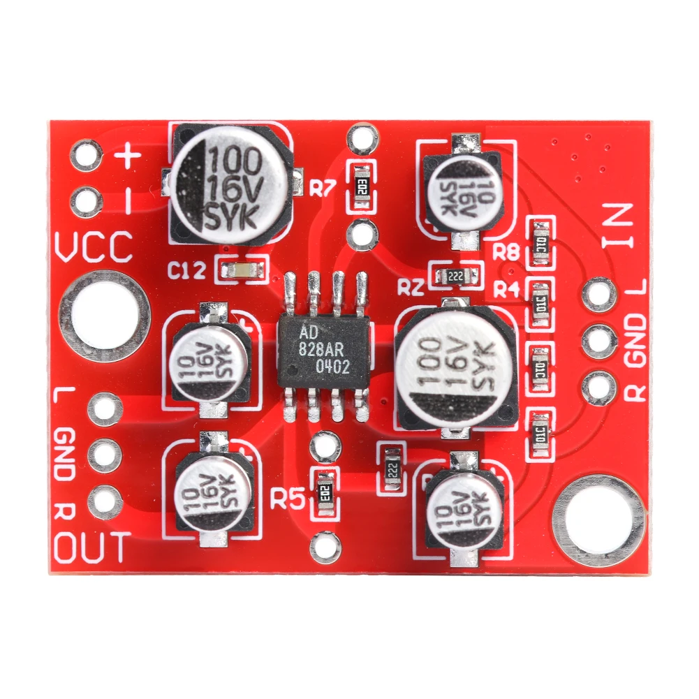 Audio Amplifier Board Pre Amplifier Microphone Preamplifier Board Preamp Stereo Preamp Power Amplifier Board Preamplifier Module 5-15V AD828 Accessories