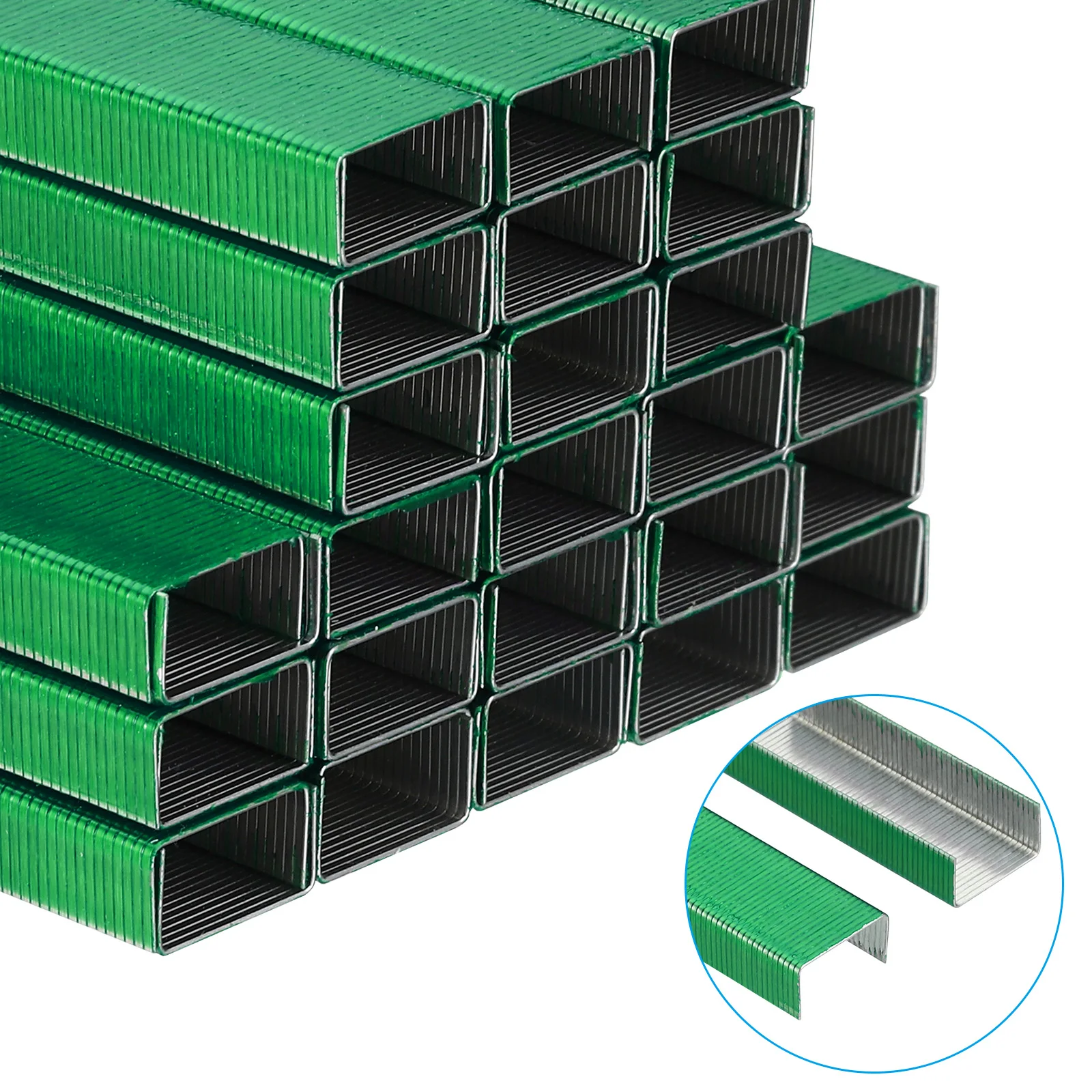 6000Pcs/6Pack Creative Green Staples #10 Mini 3/16Inch Long Metal Staple For Staplers Office School Stationery Binding Supplies