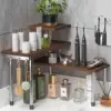 Bathroom Counter Organizer Corner Shelf – Bathroom Organization Bamboo 3 Tier Spice Rack Makeup Organizer Bookshelf Space Saving 6