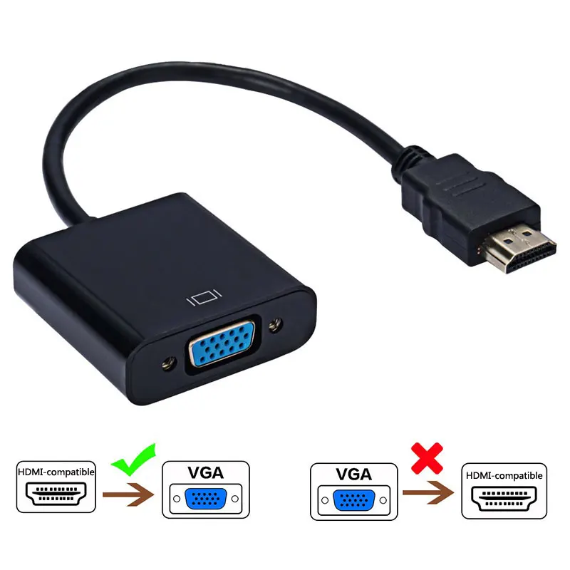 

HD 1080P Digital To Analog Converter Cable HD Port To VGA Adapter for Desktop PC Laptop To TV Projector Display