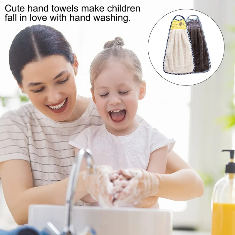 2pcs Kitchen Hand Towels,Hanging Towel For Wiping Hands,Highly Absorbent &  Quick Drying Dish Towels,Super Absorbent and Lint Free Towels For  bathroom,Washroom Hand Towels