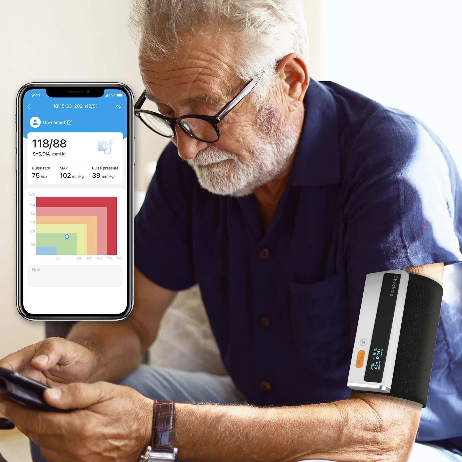 Blood Pressure Monitor Blood Pressure Meter Checkme BP2 Upper Arm Digital
