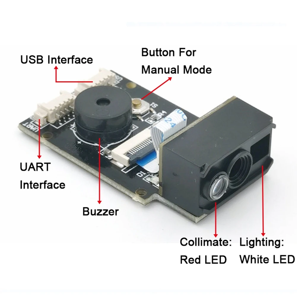 GM77 640X480 CMOS DC5V USB UART 인터페이스 1D 2D 바코드 QR 코드 스캐너 모듈 리더 여권 코드 판독 가능