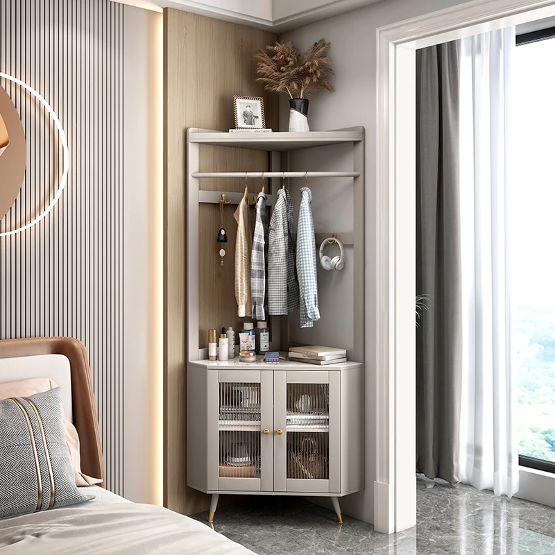 

Clothes rack, rock board corner storage cabinet, bedroom corner hanging clothes rack
