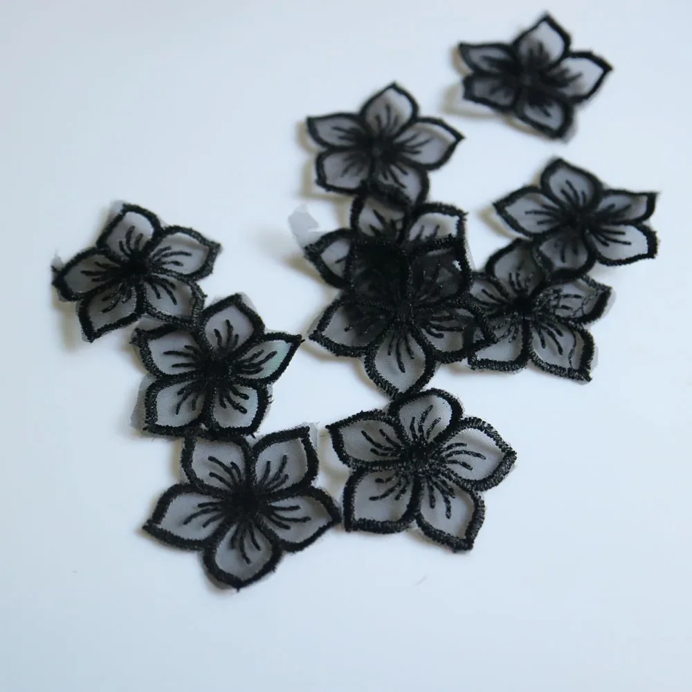 Mililanyo 16Pcs Organza Flower Lace Embroidered