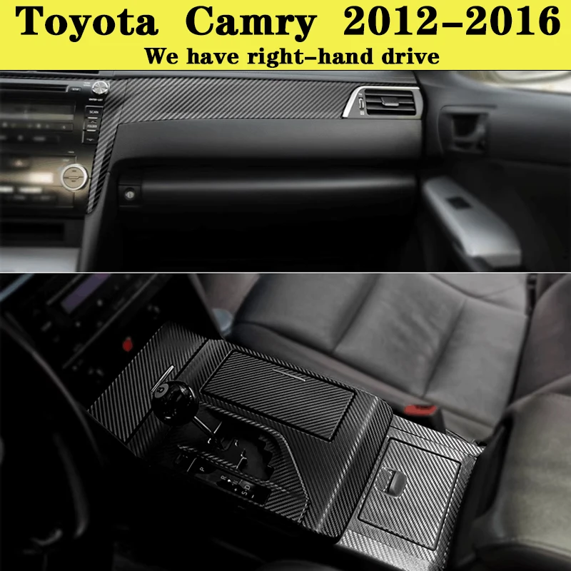 

Suitable for Camry Interior Stickers, Carbon Fiber Modified Film for Central Control Gear Shift for Toyota Camry 2012-2016