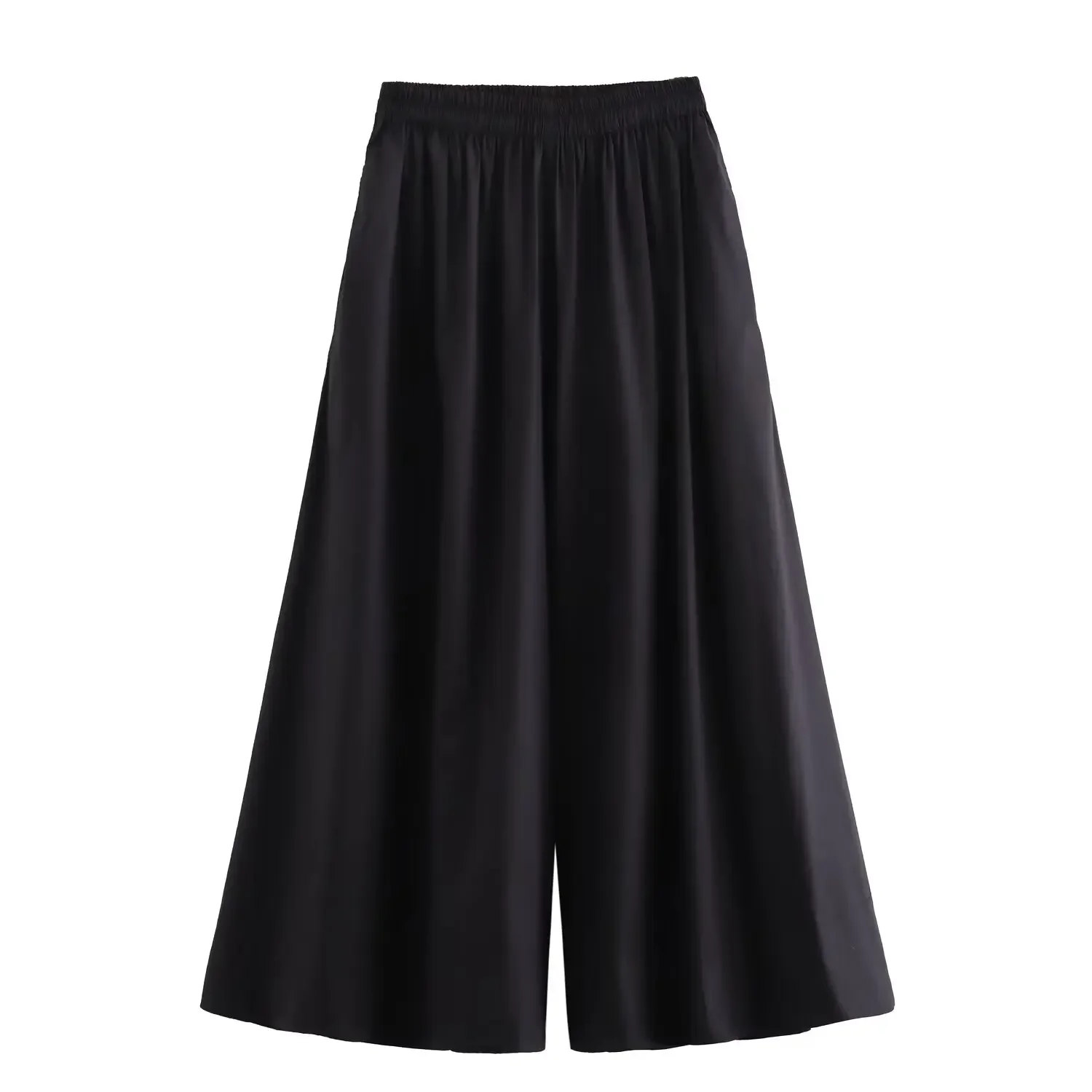

Women's 2024 New Fashion Side Pocket Decoration Loose Casual Pleated Pants Retro Elastic Waist Women's Pants Mujer