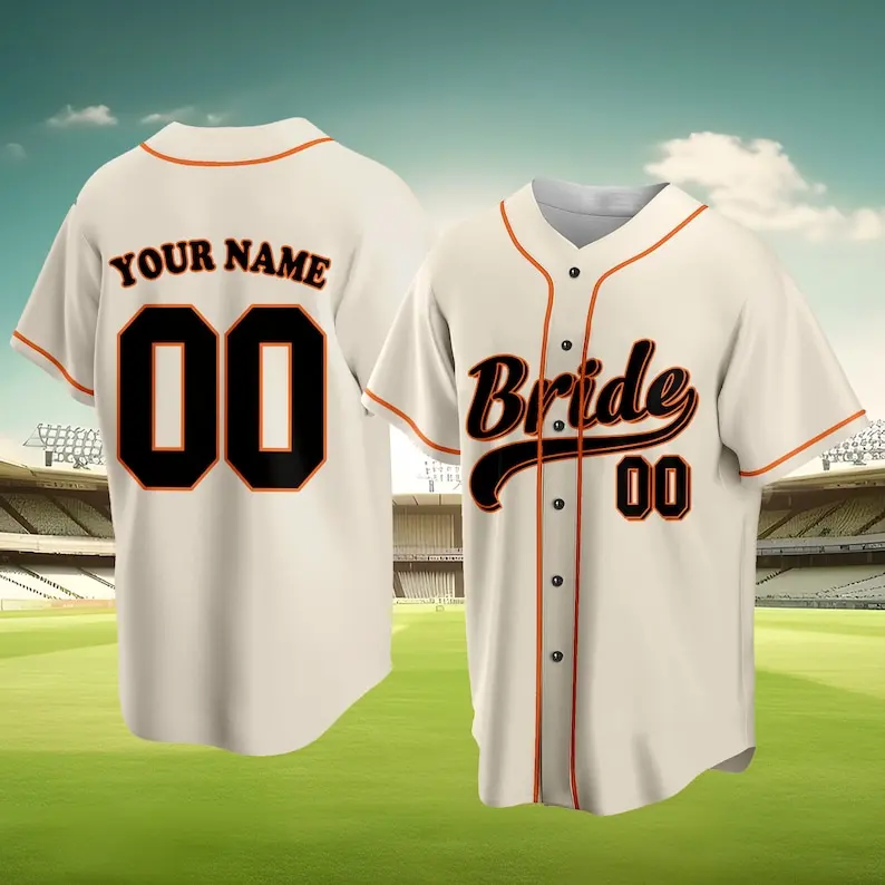 Personalized Groom And Bride Baseball Jersey, Matching Couple Jersey Baseball Jersey For Engagement, Married Couple