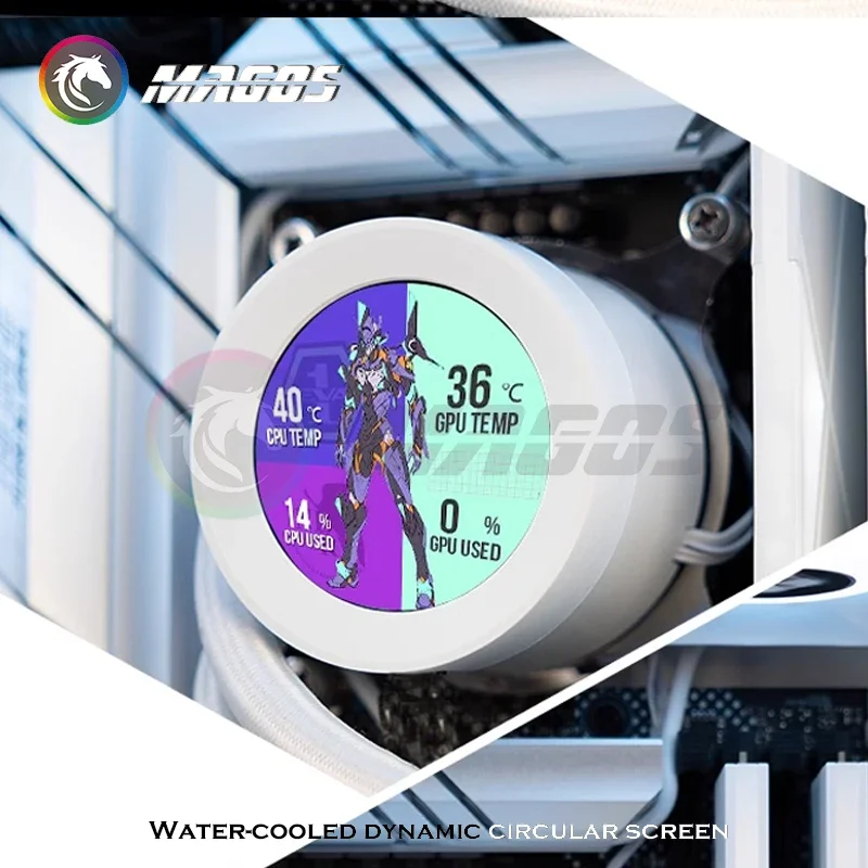 Cpu Aio Cooler Monitor Display Ips 2.1 Polegada 480x480 Suporte Gif Vídeo Aida 64 Controle 120 240 360 Cpu Resfriamento de Água Mod Parte - Imagem 2