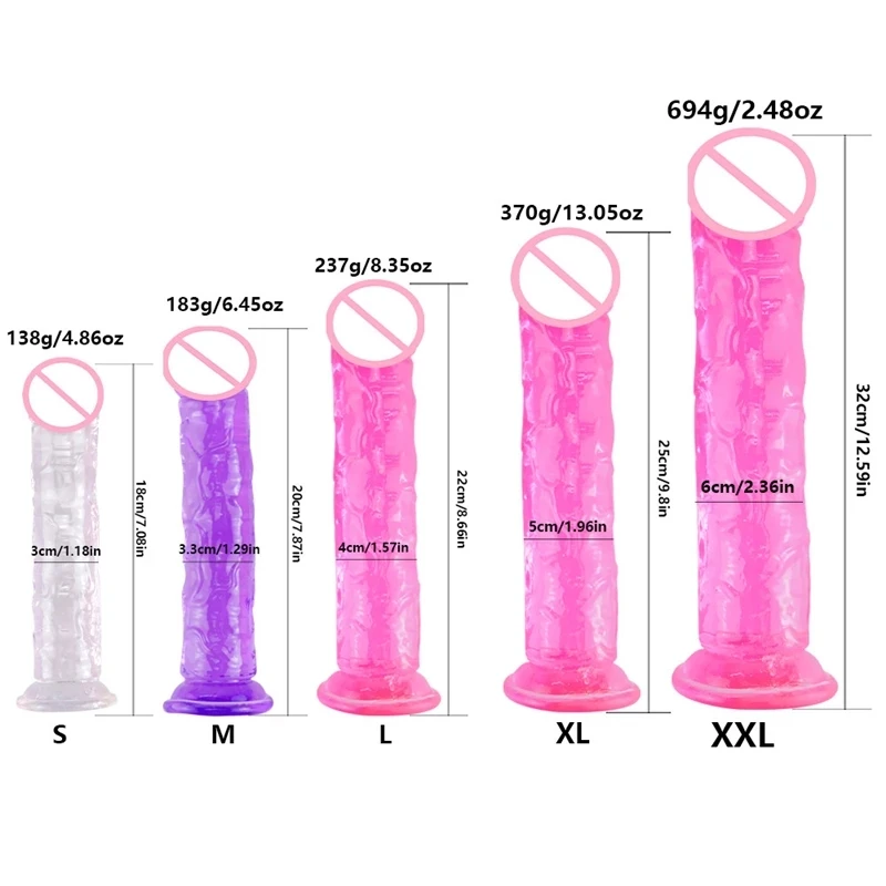 KWD Erotic Soft Jelly Dildo Anal Butt Plug Realistic Strong Suction Cup Adult Toys G-spot Orgasm Big Penis Sex Toys For Woman sex toys
