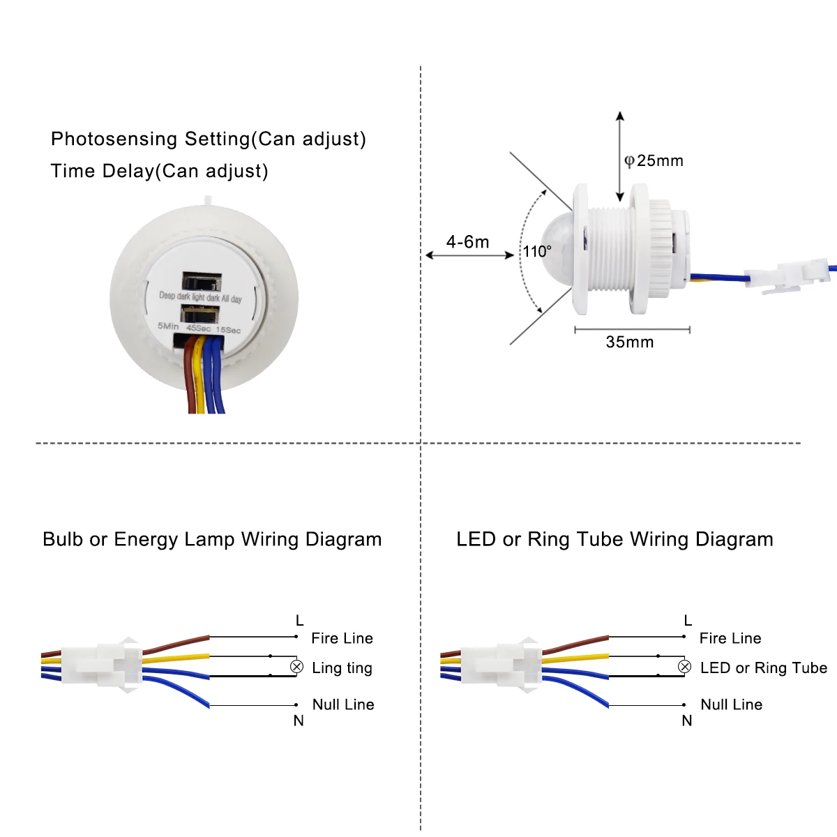 Motion Sensor Pir Motion Sensor Pir Sensor Switch Motion Sensor Switch Infrared Detector Sensor PIR LED Sensor Detector Smart Switch 110V 220V LED PIR Infrared Motion Sensor Detection Automatic Light Switch