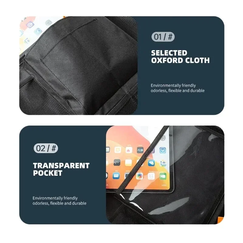 Car Seat Back Storage Bag Anti-kick Car Interior Accessories Storage Bag Simple Oxford Material Snack Toy