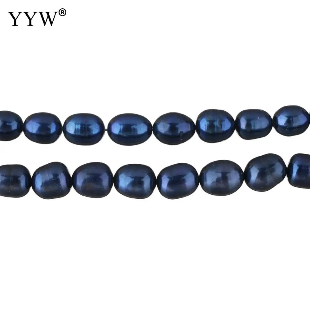 8-9mm Baroque Freshwater Pearl Beads Blue Colors Hole 0.8mm 15 Inch Wholesale Cultured For Jewelry Making Diy Necklace Bracelet