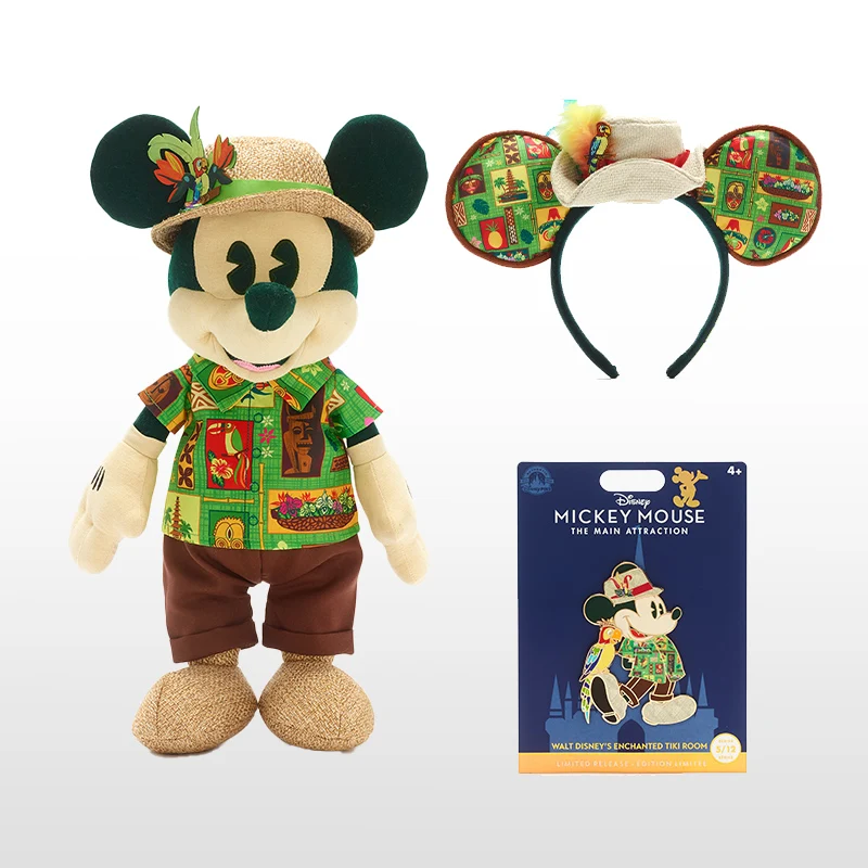 

42CM Original Disney Mickey Mouse Plush Toy Curious Adventurer Collection Series Forest Mickey May Plushie Doll Peluche Toy Gift