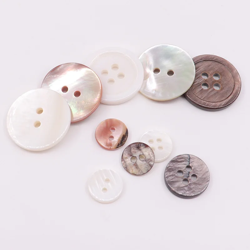 10 pieces of natural pearl shell buttons, clothing sewing accessories, clothing decoration, round shell buttons  DIY crafts