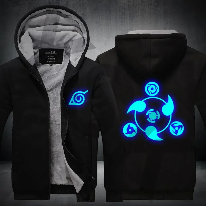 

Naruto Sweater Jacket Hoodie Winter Plus Velvet Thick Zipper Clothes Naruto Uchiha Xiao Organization Birthday Gift