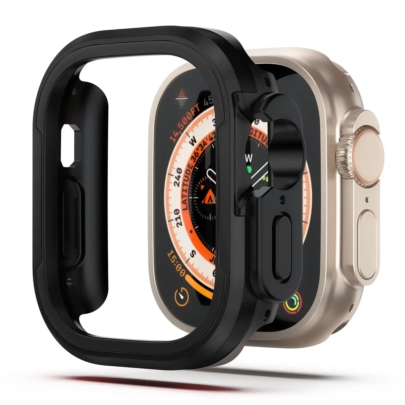 Premium Aluminum Alloy Apple Watch Case with Metal Frame & TPU Bumper Cover