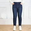 Plus Size 7XL 9XL Jeans Women Large Slim Fit 150KG High Waist Trousers Elastic Female Pencil Pants Stretched Girl Denim Clothes