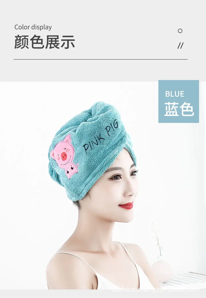 Hair Towel Women Girl's Magic Microfiber Shower Dry Hair Cap Bath Hats Bathroom Quick Drying Soft for Lady Turban Head