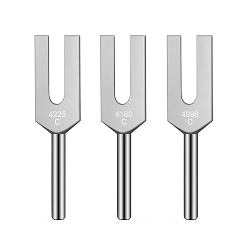 Angel Tuning Fork Set - 4096 Hz, 4160 Hz, 4225 Hz - Therapeutic Instrument Set with Wooden Strike and Storage Bag 5