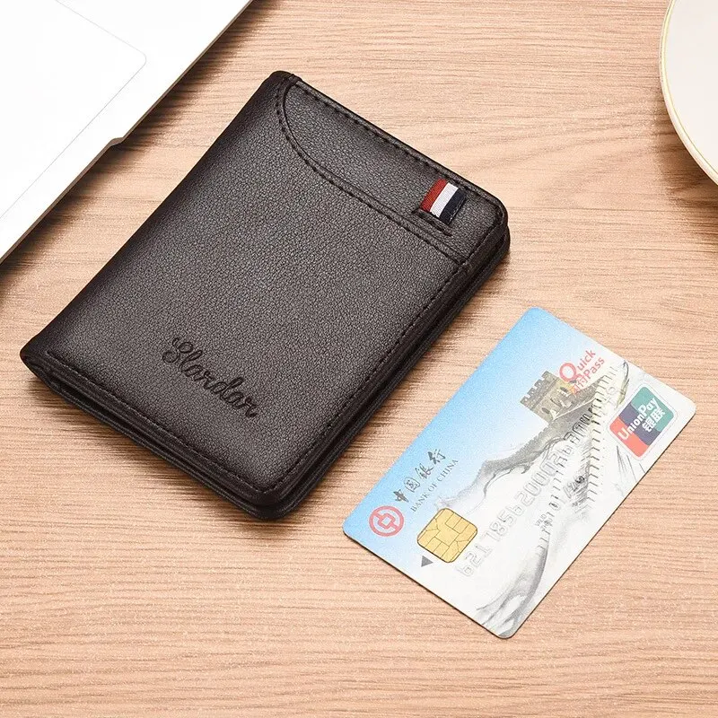 Mens Wallet Ultra Thin Men's Wallet Vertical Multi Card Holder Small Slim Wallets Driver's License Youth Mini Student Card Case Bag